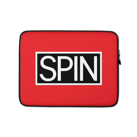 Red Laptop Sleeve, SPIN Logo