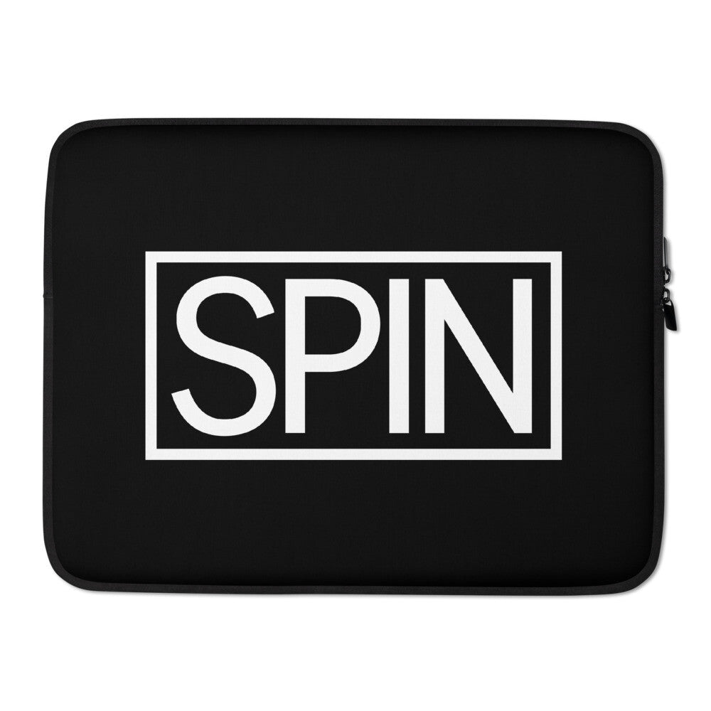 Black Laptop Sleeve, SPIN Logo