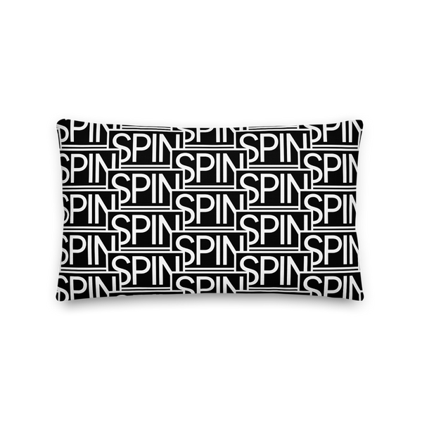 Premium Pillow, SPIN Logo with Reversible Pattern Design