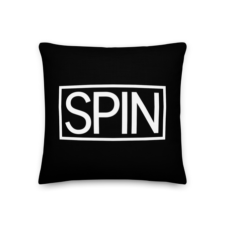 Premium Pillow, SPIN Logo with Reversible Pattern Design