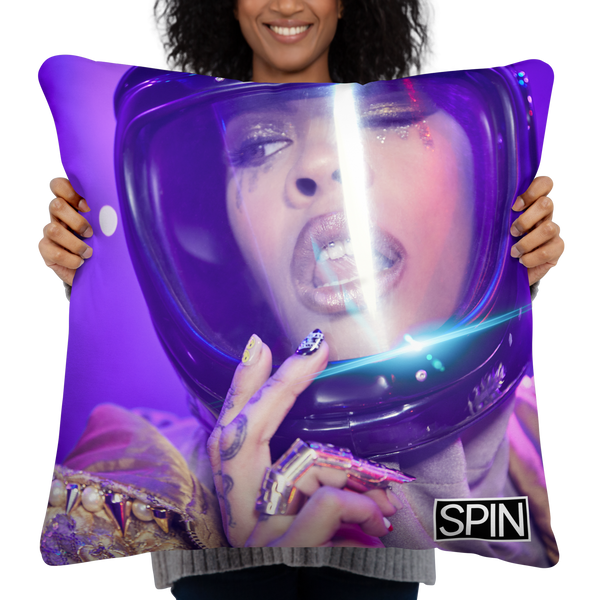 Reversible Throw Pillow, "Cover", RICO NASTY X SPIN Cover Series