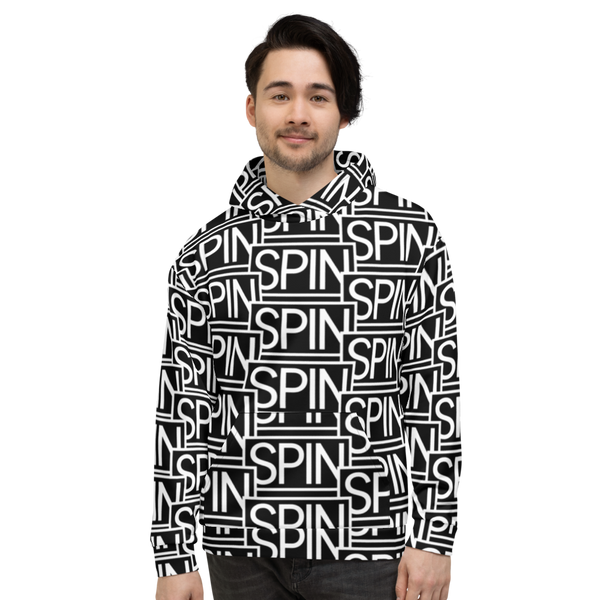 Unisex Hoodie, SPIN Logo Pattern All Over Print