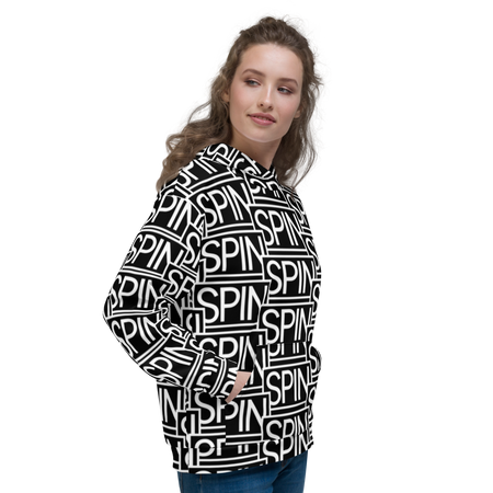 Unisex Hoodie, SPIN Logo Pattern All Over Print