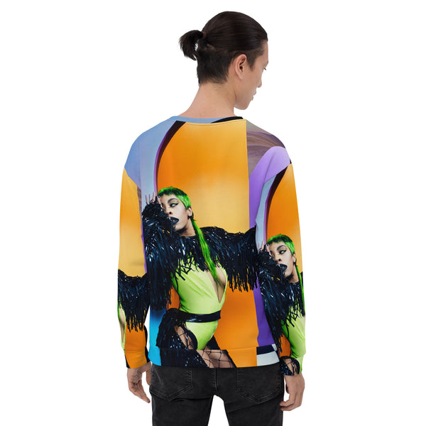 Unisex All Over Print Sweatshirt, "Stargate", Rico Nasty x SPIN Cover Series