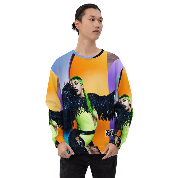 Unisex All Over Print Sweatshirt, "Stargate", Rico Nasty x SPIN Cover Series