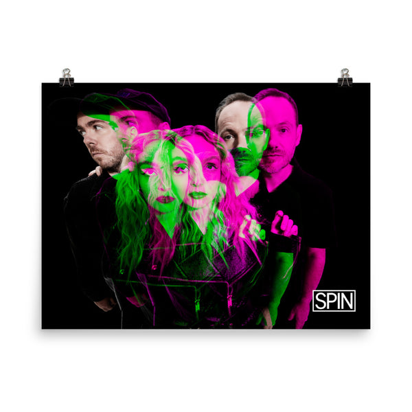 Matte Paper Poster Giclée Print Cover, Black Horizontal | CHVRCHES x SPIN Cover Series