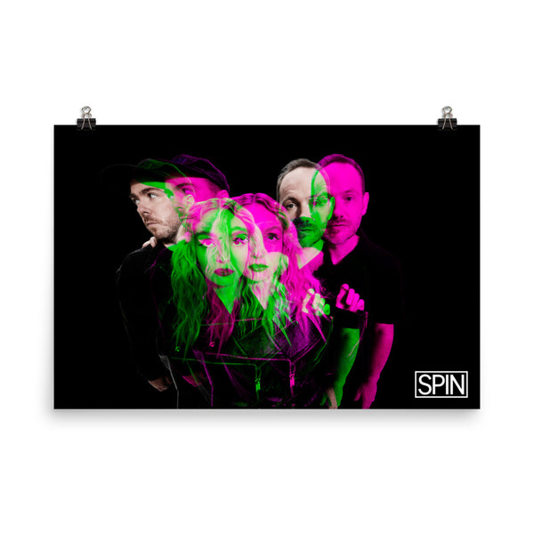 Matte Paper Poster Giclée Print Cover, Black Horizontal | CHVRCHES x SPIN Cover Series