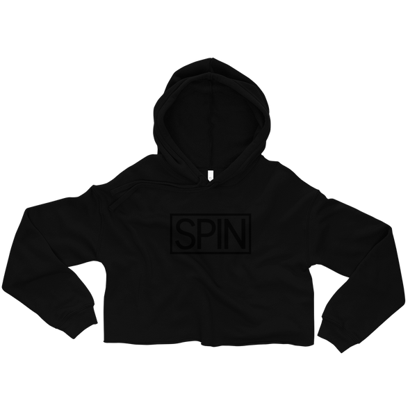 Crop Hoodie, Black Edition SPIN Logo
