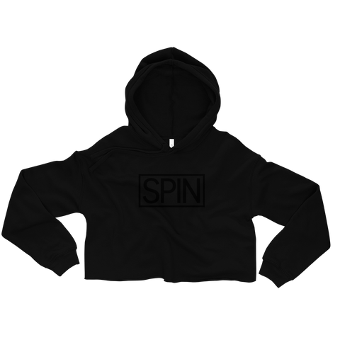 Crop Hoodie, Black Edition SPIN Logo