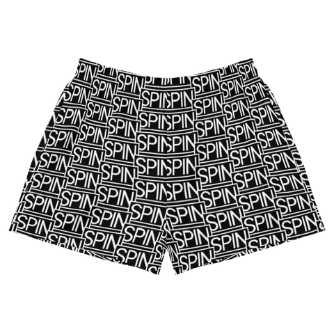 Women's Athletic Short Shorts, SPIN Logo Pattern
